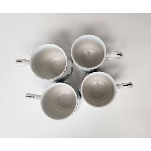 8Pcs set of Royalton Translucent Porcelain Blue Floral Design Cluster Pansies - Picture 5 of 9